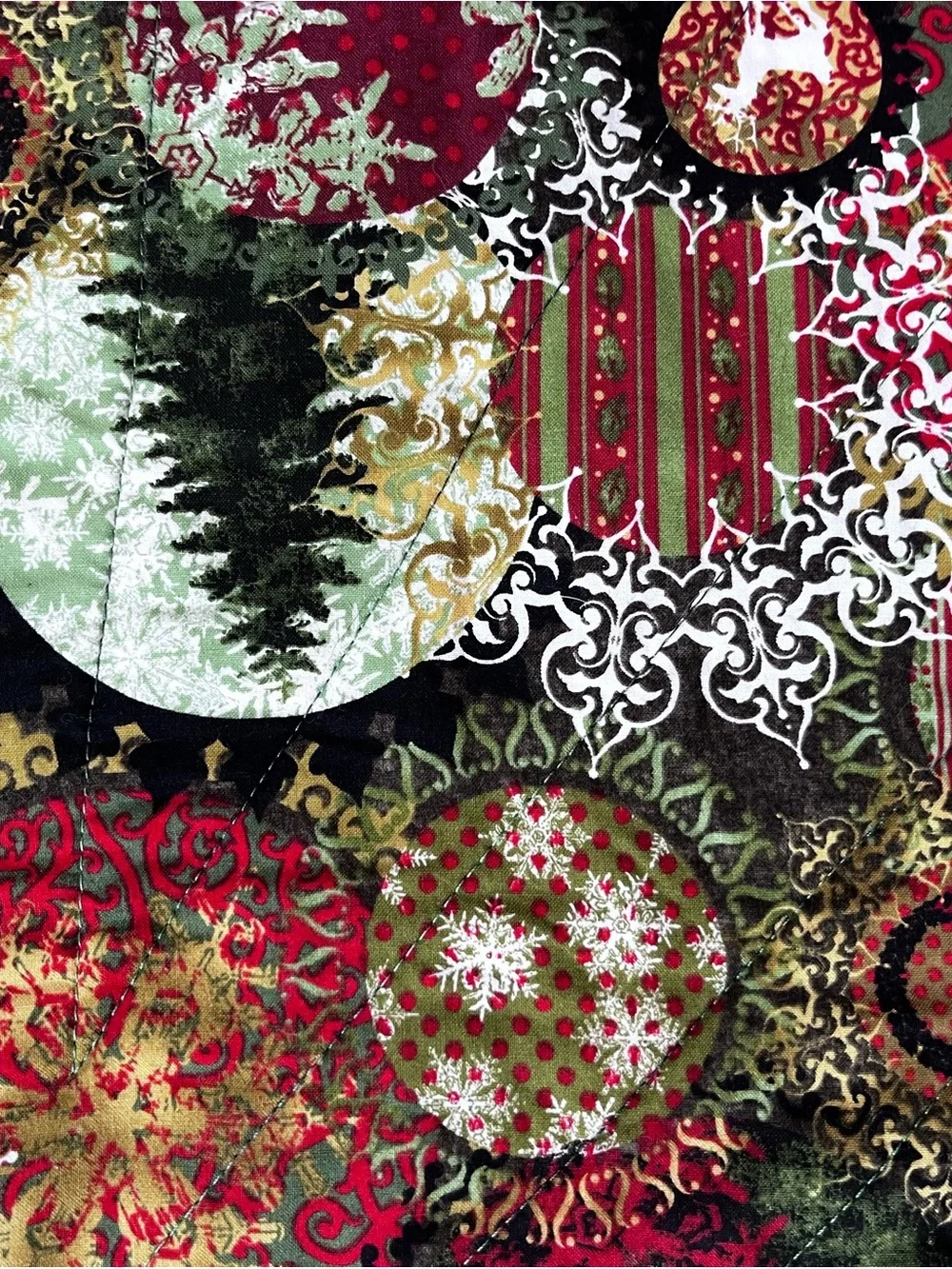 Quilted Star Christmas Tree Skirt 54 1/2